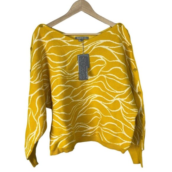 Daniel Rainn Sweaters - Daniel Rainn Myah Boatneck Sweater with Dolman Sleeves Size Large Cotton Wms